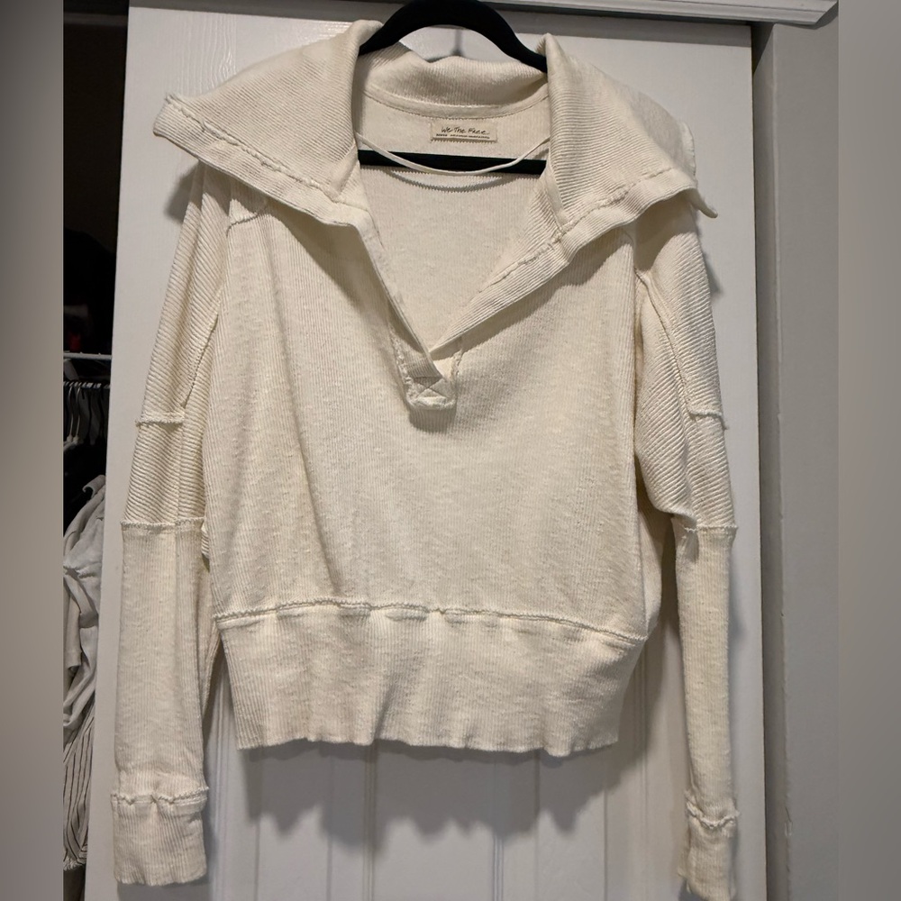 We The Free Cream Textured Knit
